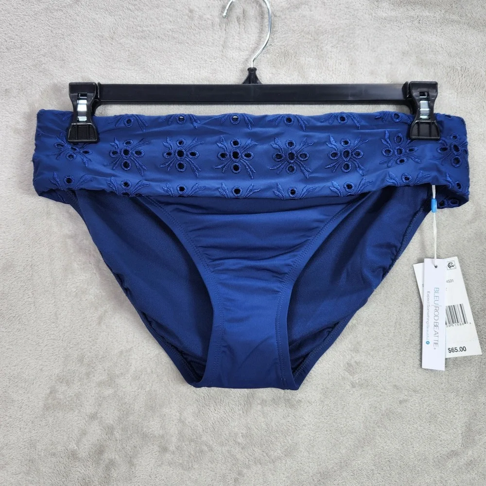 Bleu Rod Beattie Womens 8 Navy Eyes Wide Open Fold Over Hipster Bikini Bottoms - Picture 1 of 5